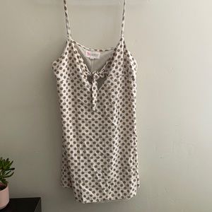 Polka-dot mini dress with bow detail